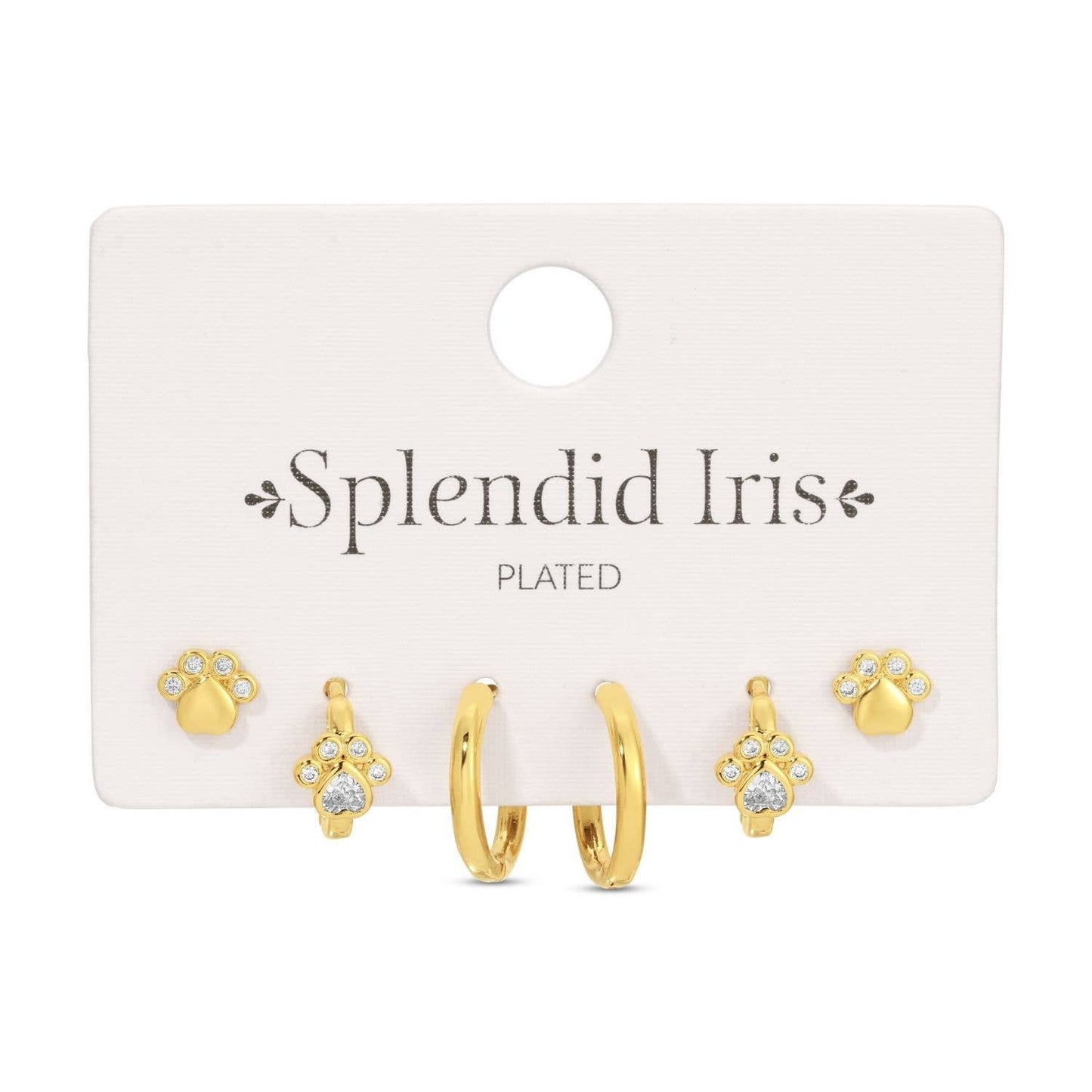 Splendid Iris - Sale - Paw Print Set of 3 Earrings