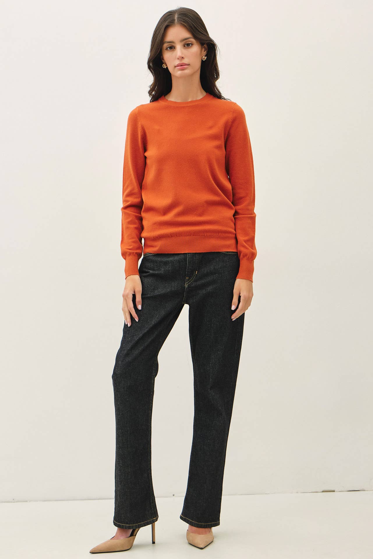 Be Cool - NEW COLOR-VISCOSE CREW NECK SOFT KNIT SWEATER : Ivory / L