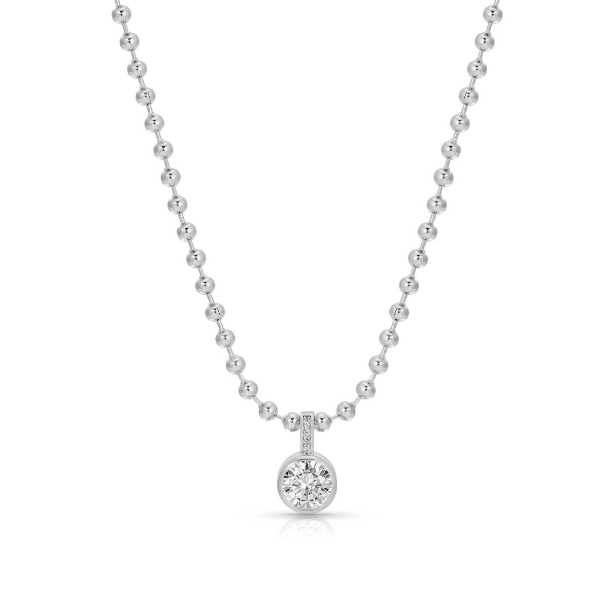Splendid Iris - Bold in Style CZ Pendant Necklace: Gold