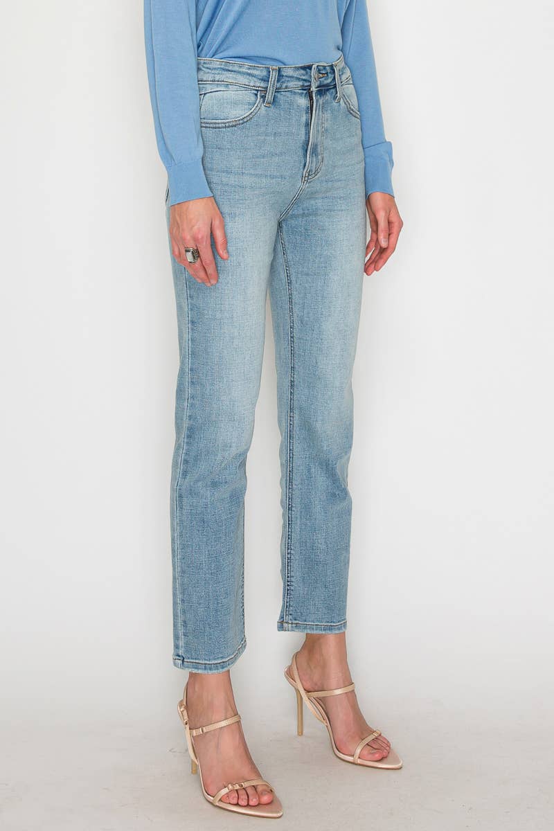 High Rise Slim Straight Leg Jeans