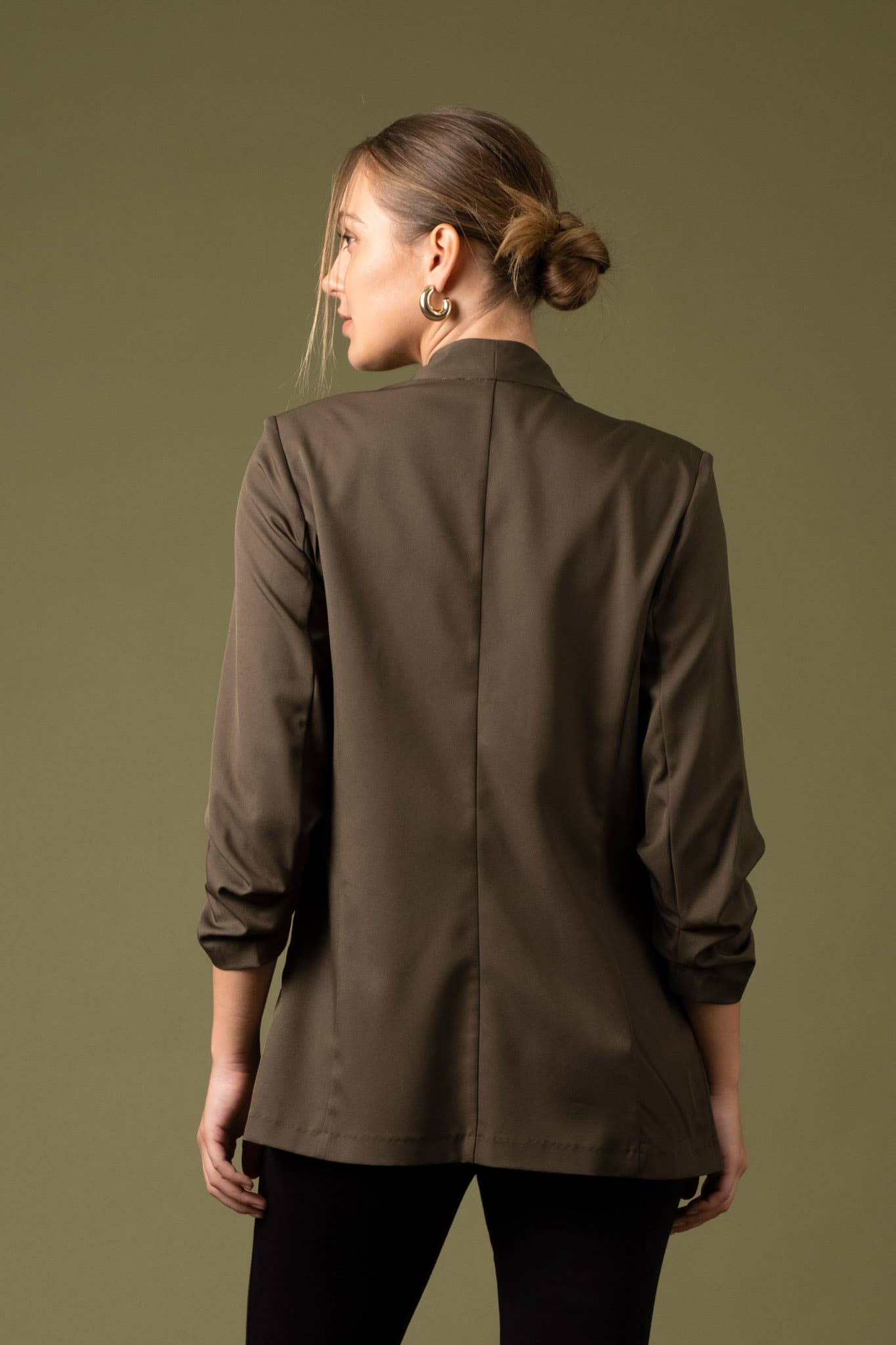 Longline Blazer - Dark Olive