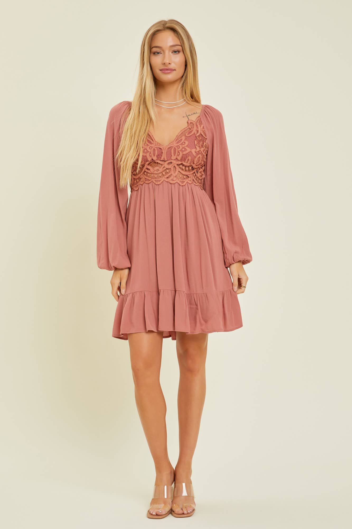 Dusty Rose Bodice Dress