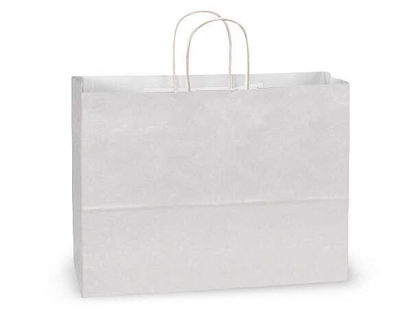 Nashville Wraps - White Kraft Retail Paper Shopping Bags: 100 Pack / Junior 8x5x8"