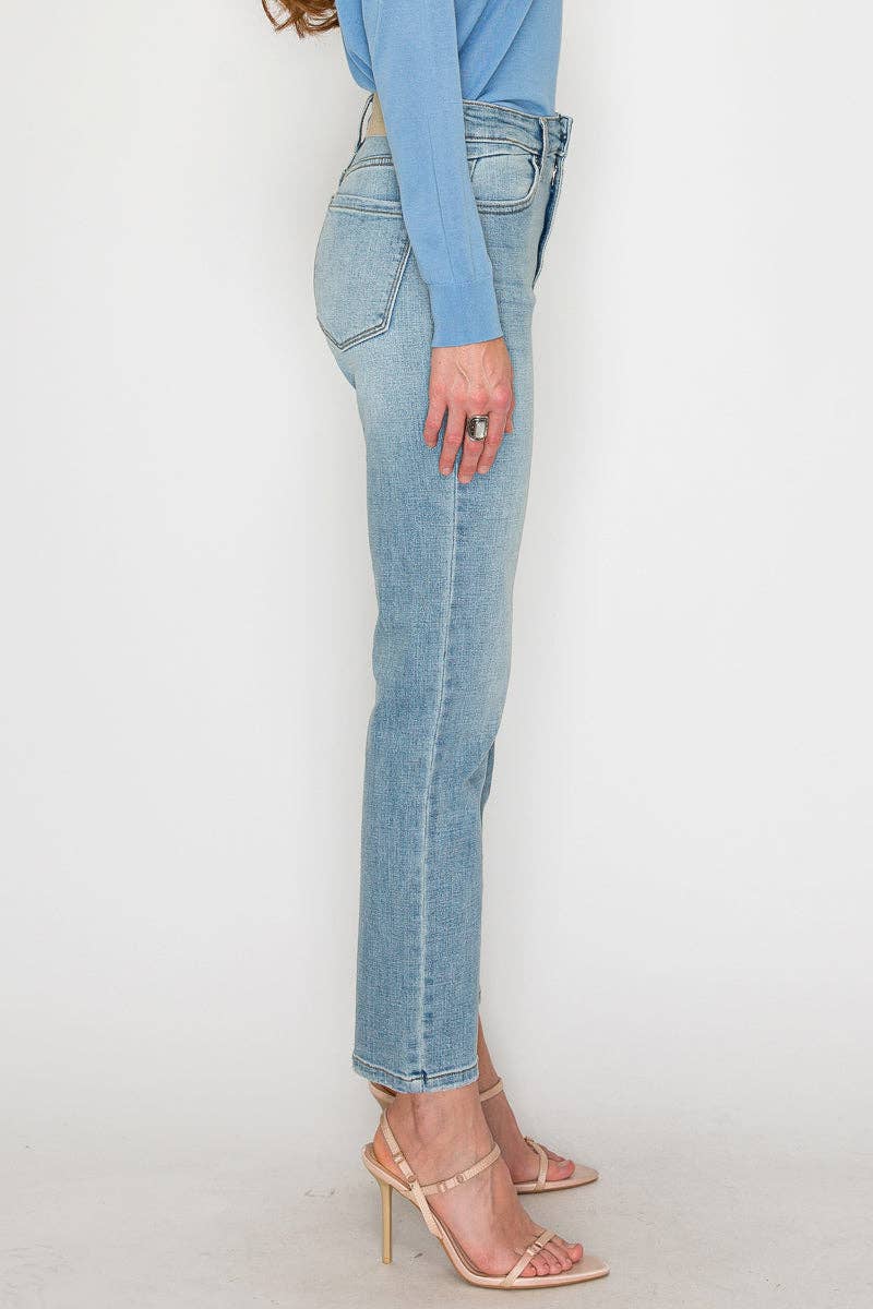 High Rise Slim Straight Leg Jeans