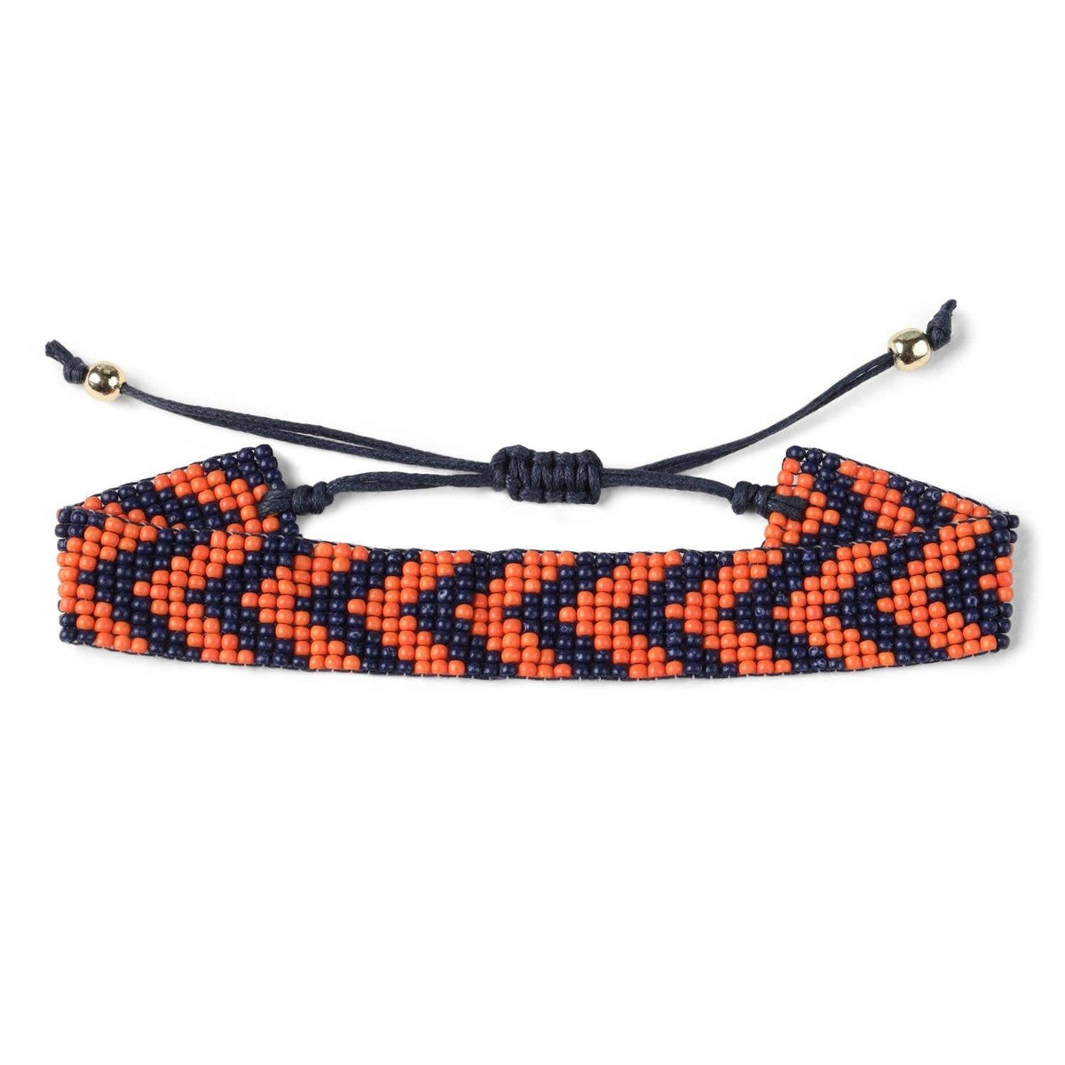 Splendid Iris - Sale - Adjustable Game Day Bracelet: Black/Orange