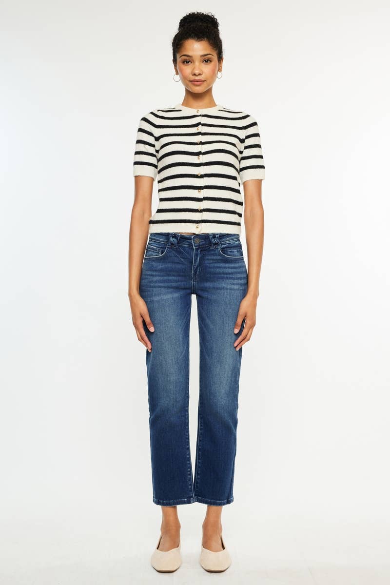 Mid Rise Slim Straight Fit Jeans