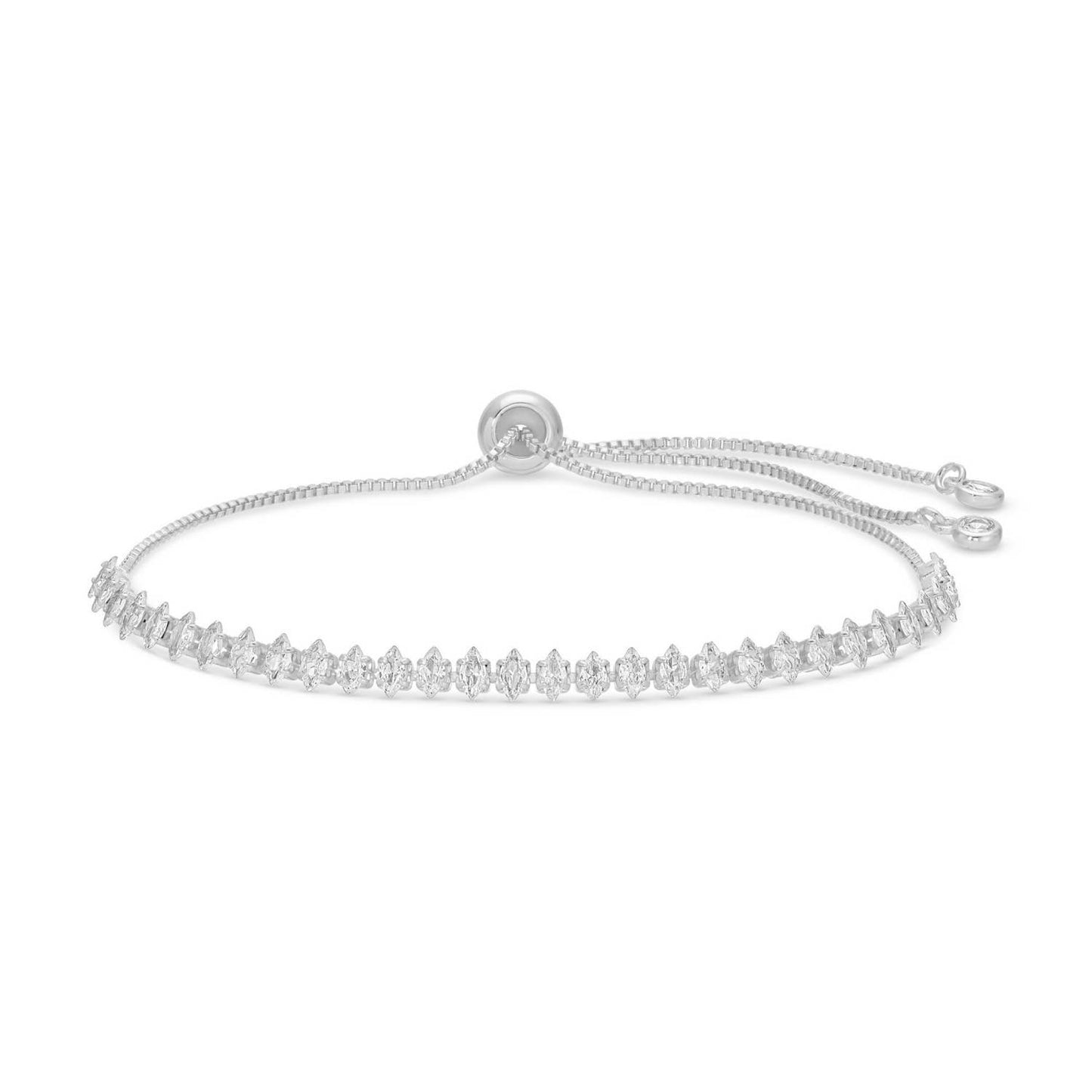 Splendid Iris - Delicate Faux Diamond Tennis Bracelet: Gold