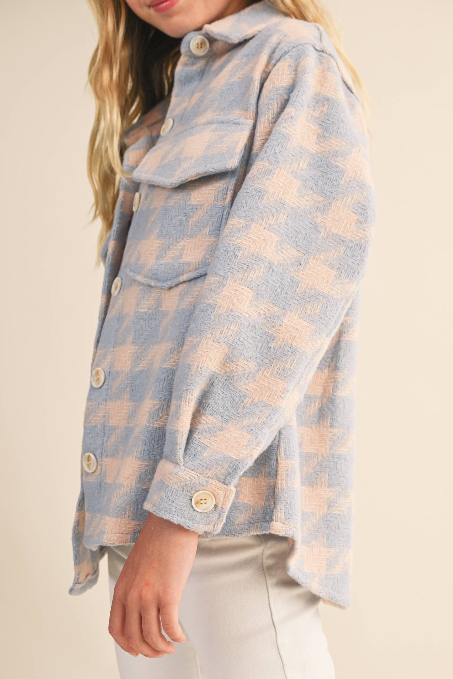 Girls Houndstooth Shacket