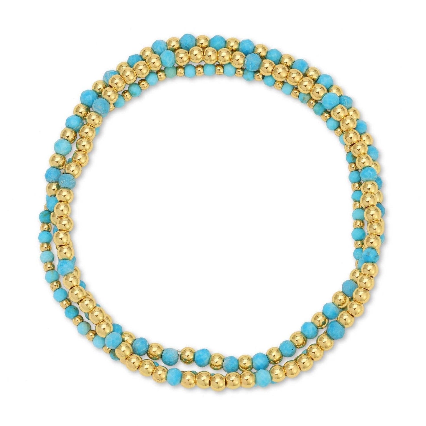 Splendid Iris - Assorted Turquoise Stretch Beaded Bracelets