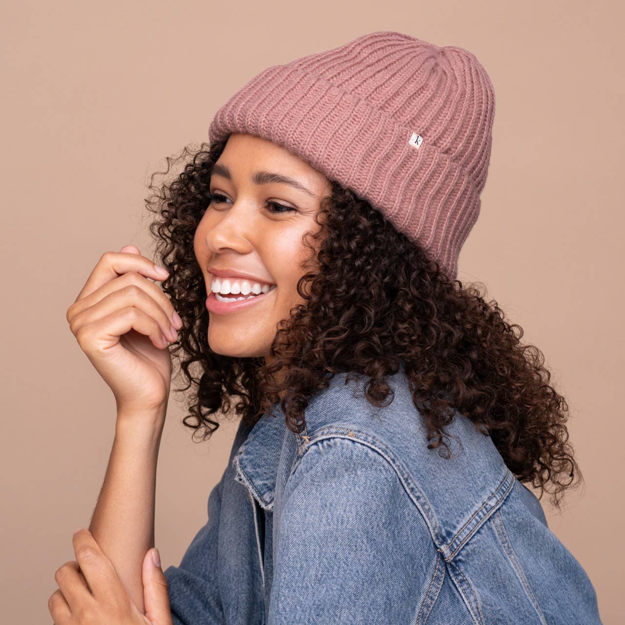 KITSCH - Glazey™ Satin-Lined Beanie - Blush