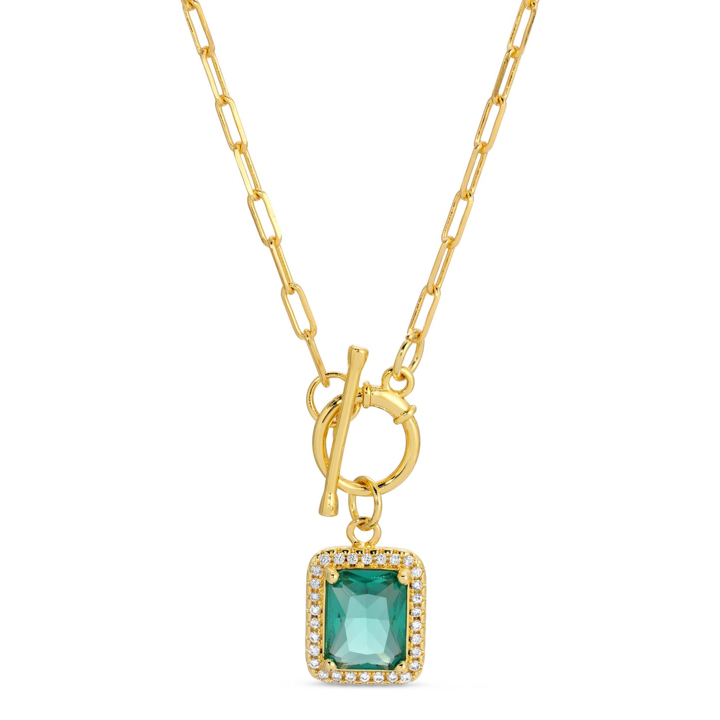 Splendid Iris - SALE - Elegant Pendant Toggle Necklace: Aqua