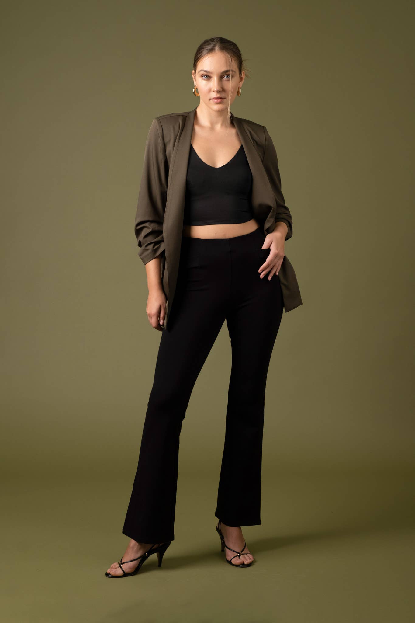Longline Blazer - Dark Olive