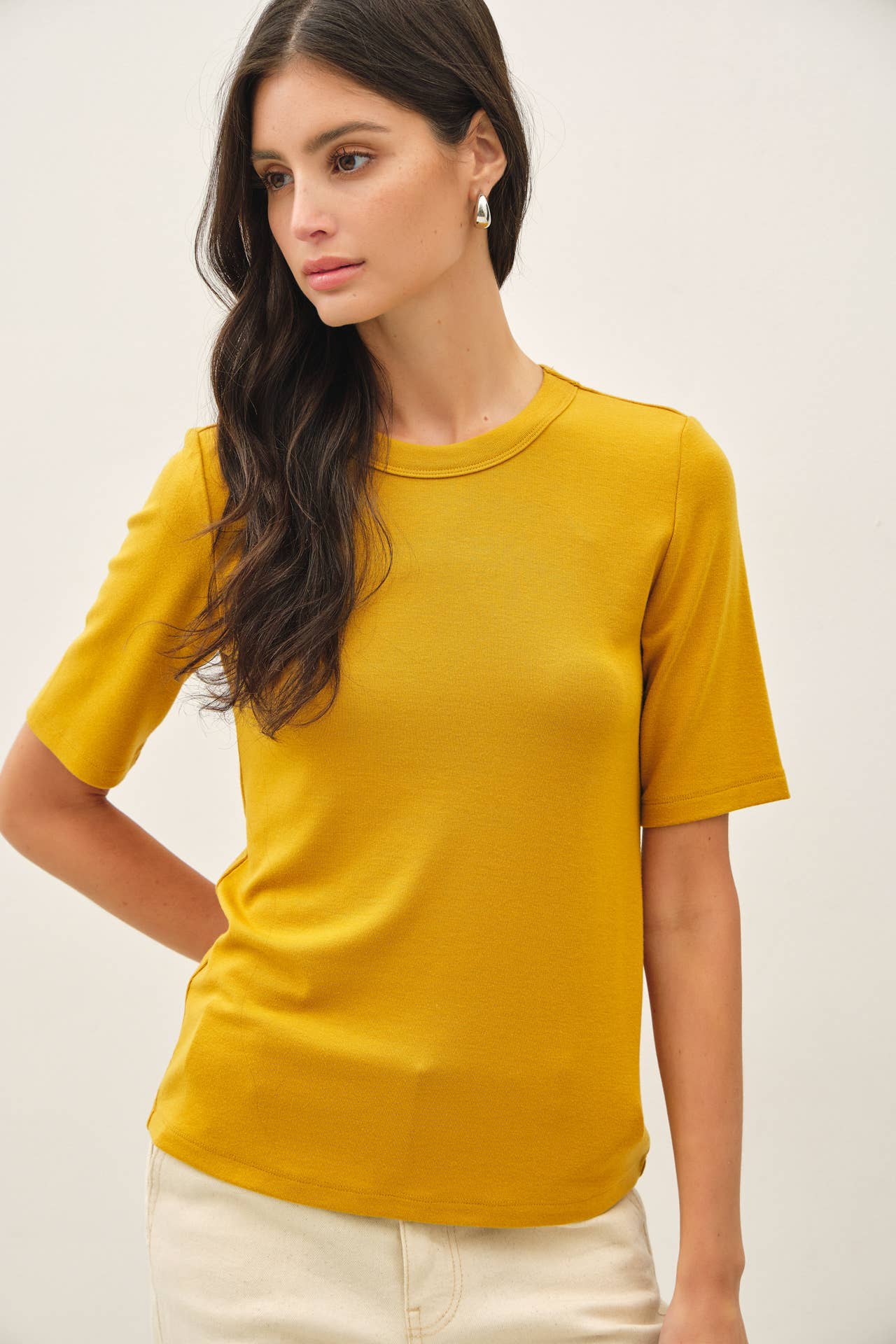 Be Cool - [NEW COLOR]ULTRA SOFT BASIC SHORT SLEEVE TOP : WINE / L