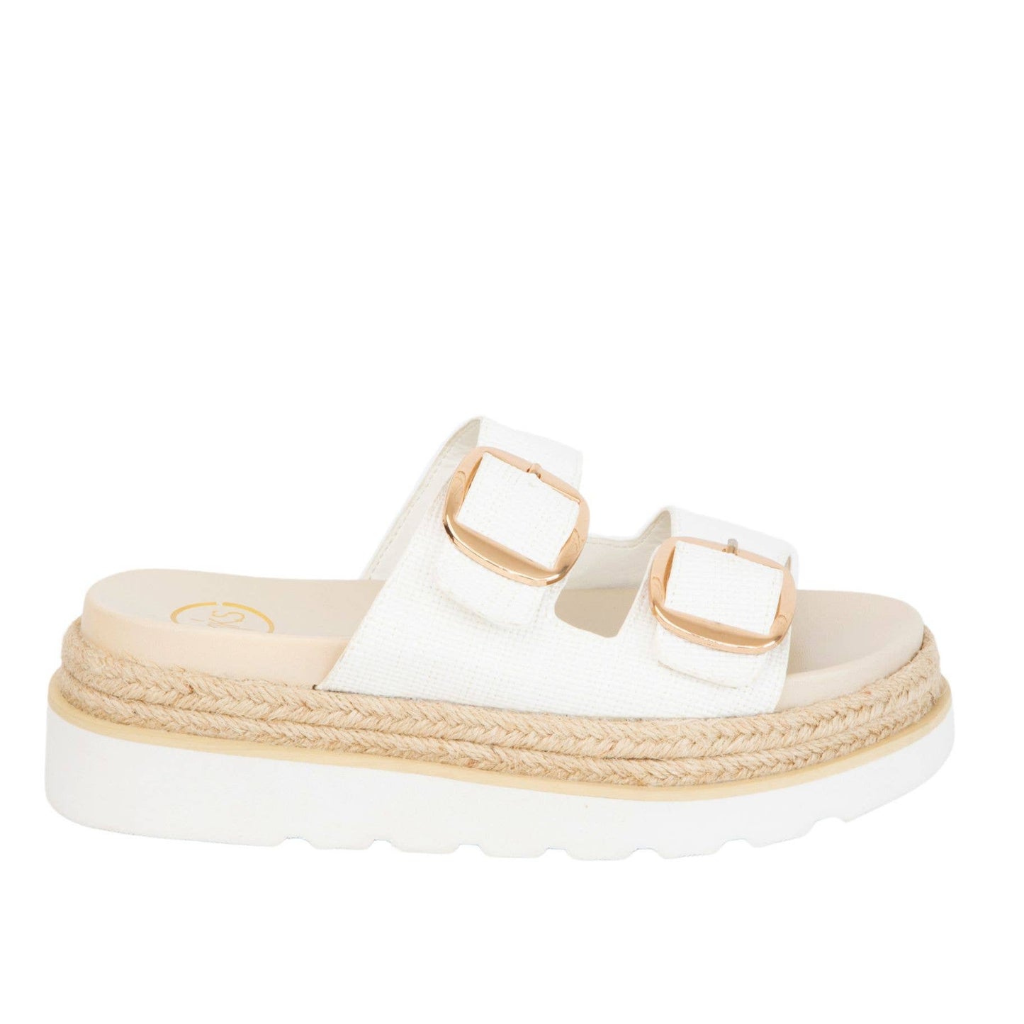 Maker's Shoes - MONIQUE Wedges: White Raffia / 10