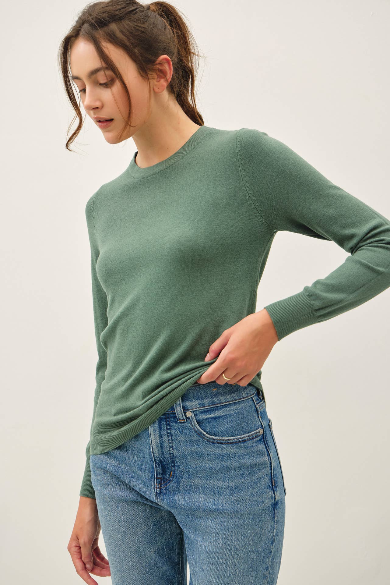 Be Cool - NEW COLOR-VISCOSE CREW NECK SOFT KNIT SWEATER : Ivory / L