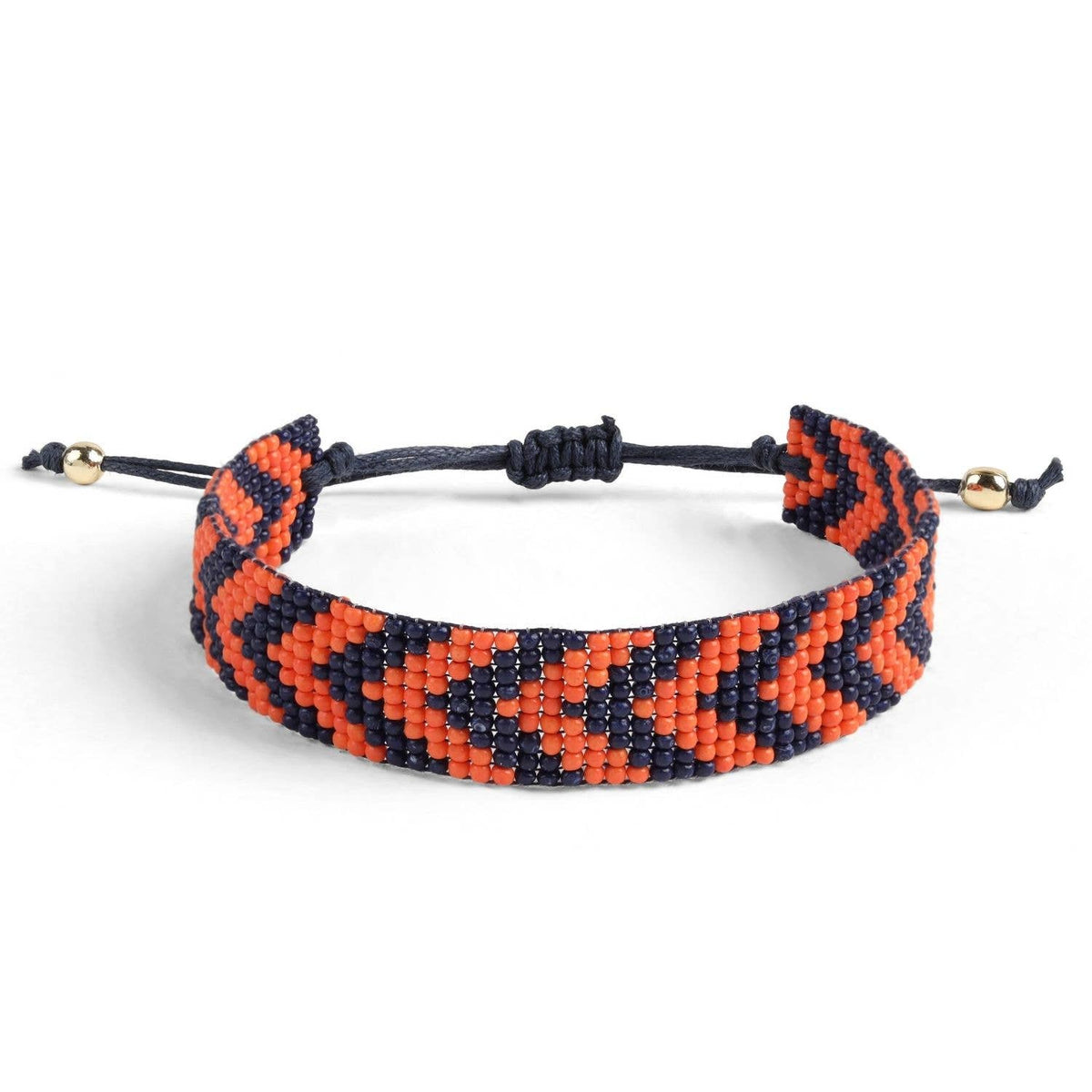 Splendid Iris - Sale - Adjustable Game Day Bracelet: Black/Orange