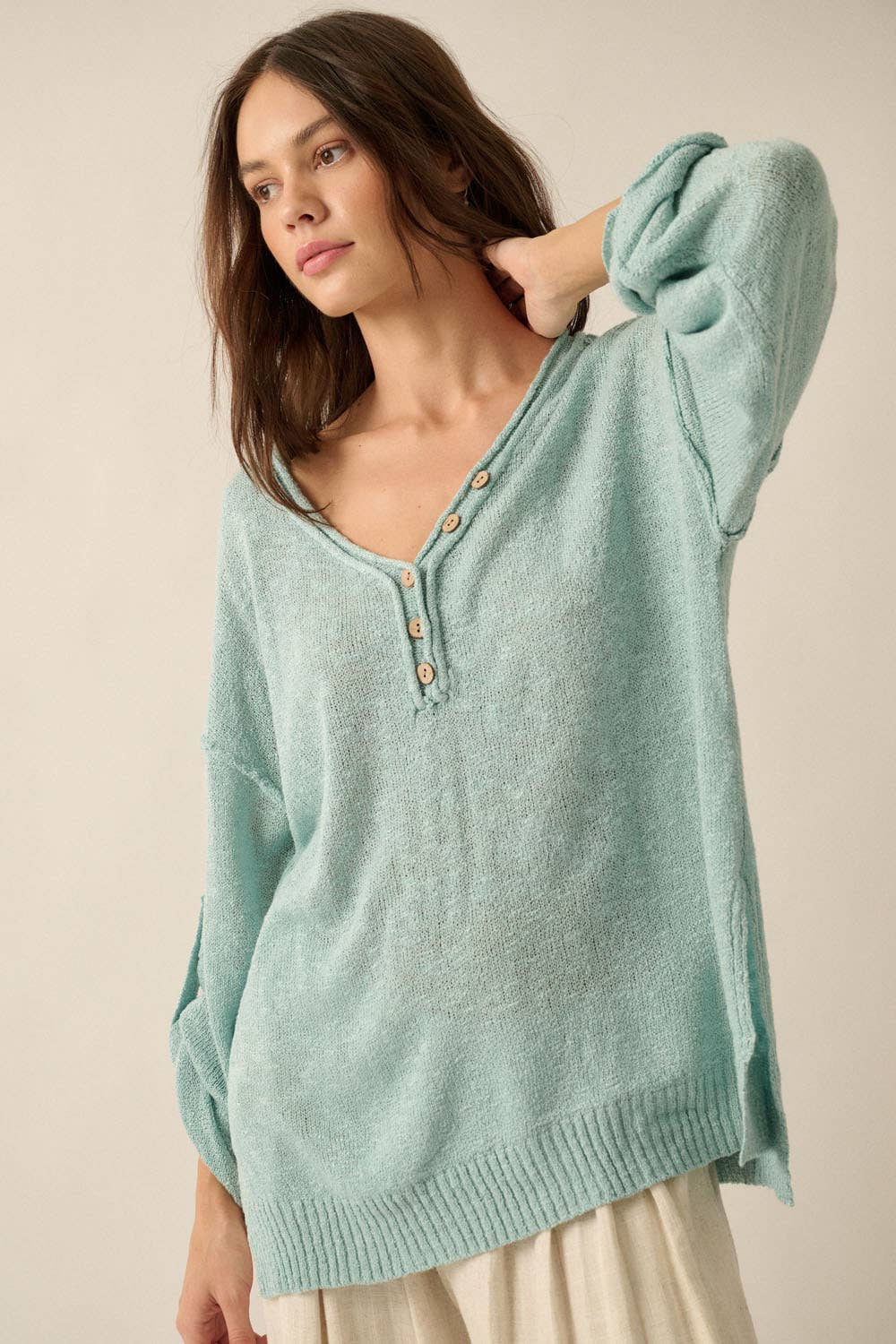 Lightweight Henley Sweater