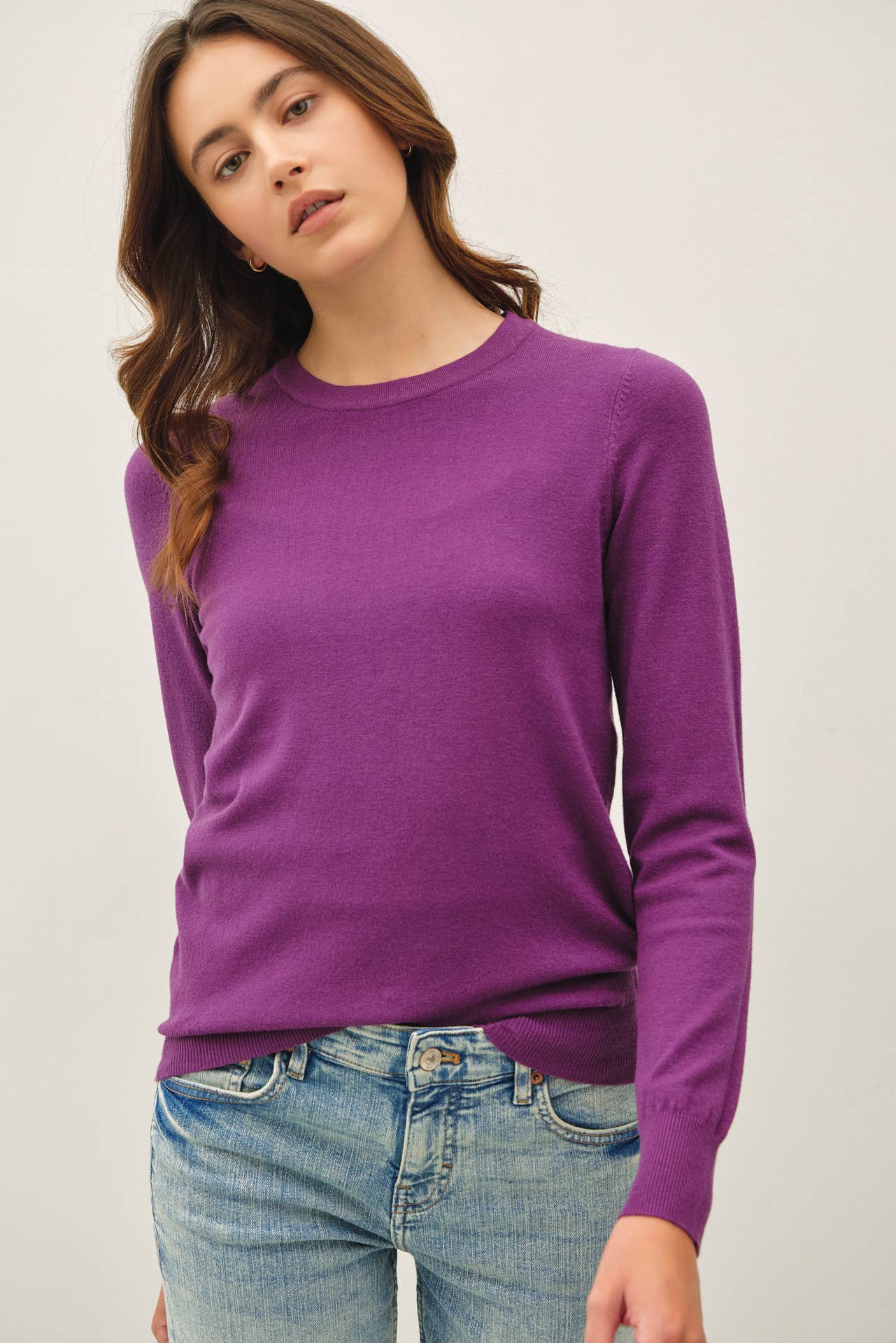 Be Cool - NEW COLOR-VISCOSE CREW NECK SOFT KNIT SWEATER : Ivory / L