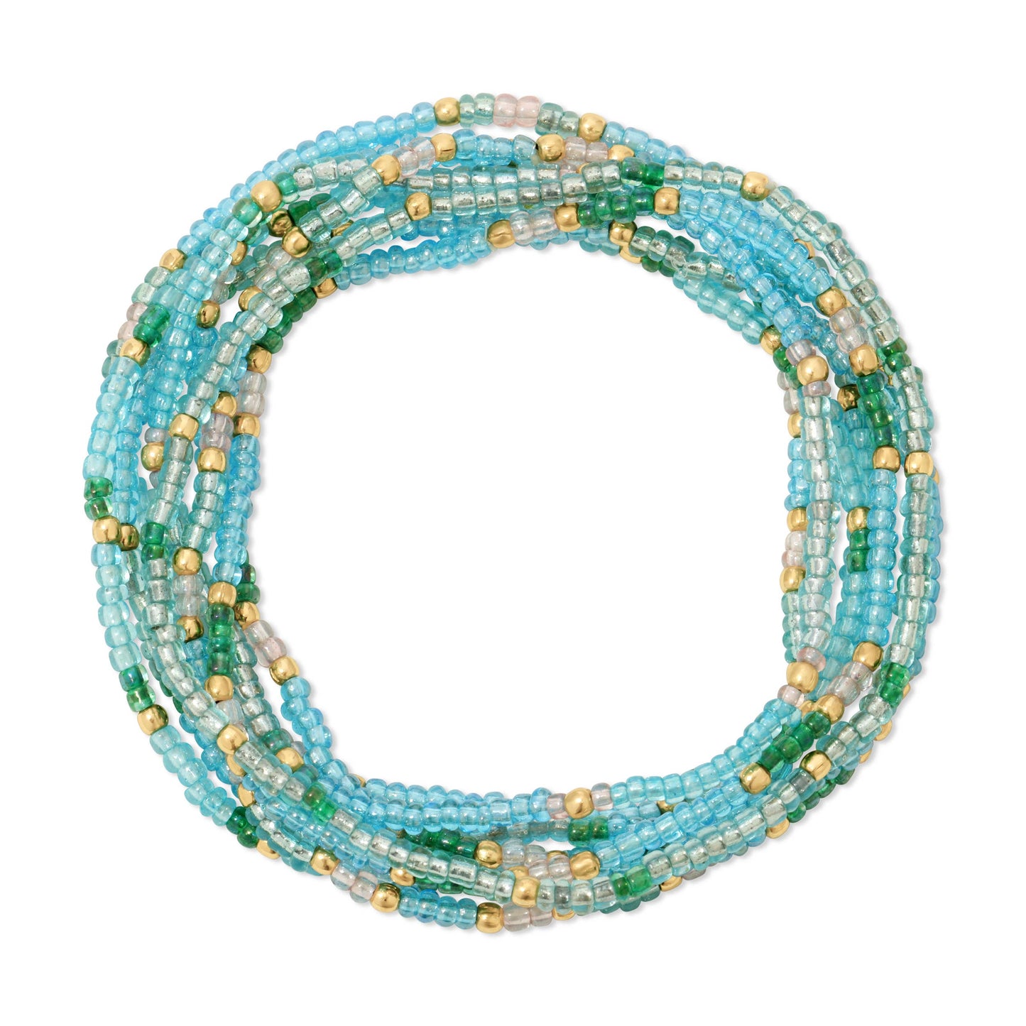 “Seaglass" Vibes 2mm Assorted Stretch Bracelets: Blue