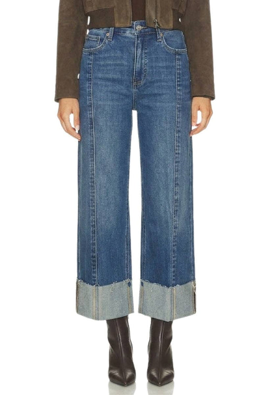 INSEAM TRANSFORM HIGH RISE TUMMY CONTROL A-WIDE JEANS: Dark wash