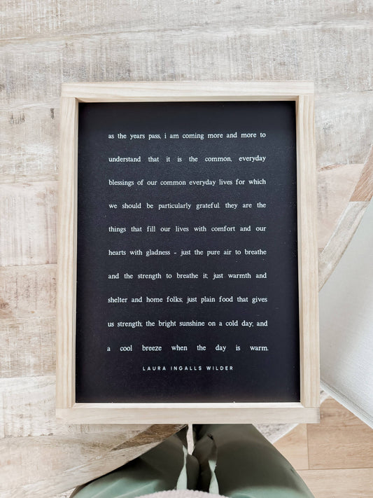 Lily and Sparrow - As the Years Pass | Wall Art: Black / Light Oak / 17x25"