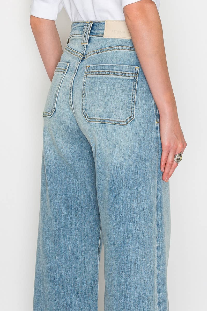ARTEMIS VINTAGE - TUMMY CONTROL HIGH RISE A LINE WIDE LEG JEAN: 5 (26)