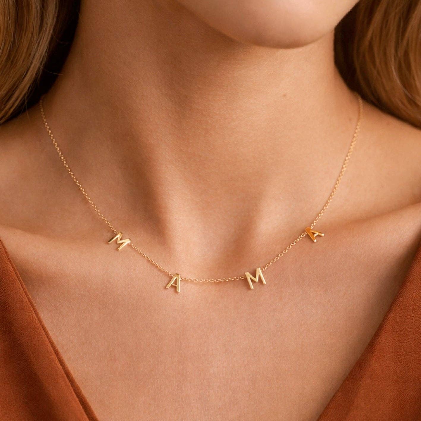 18K Gold Plated Waterproof Stainless Steel Mama Necklace