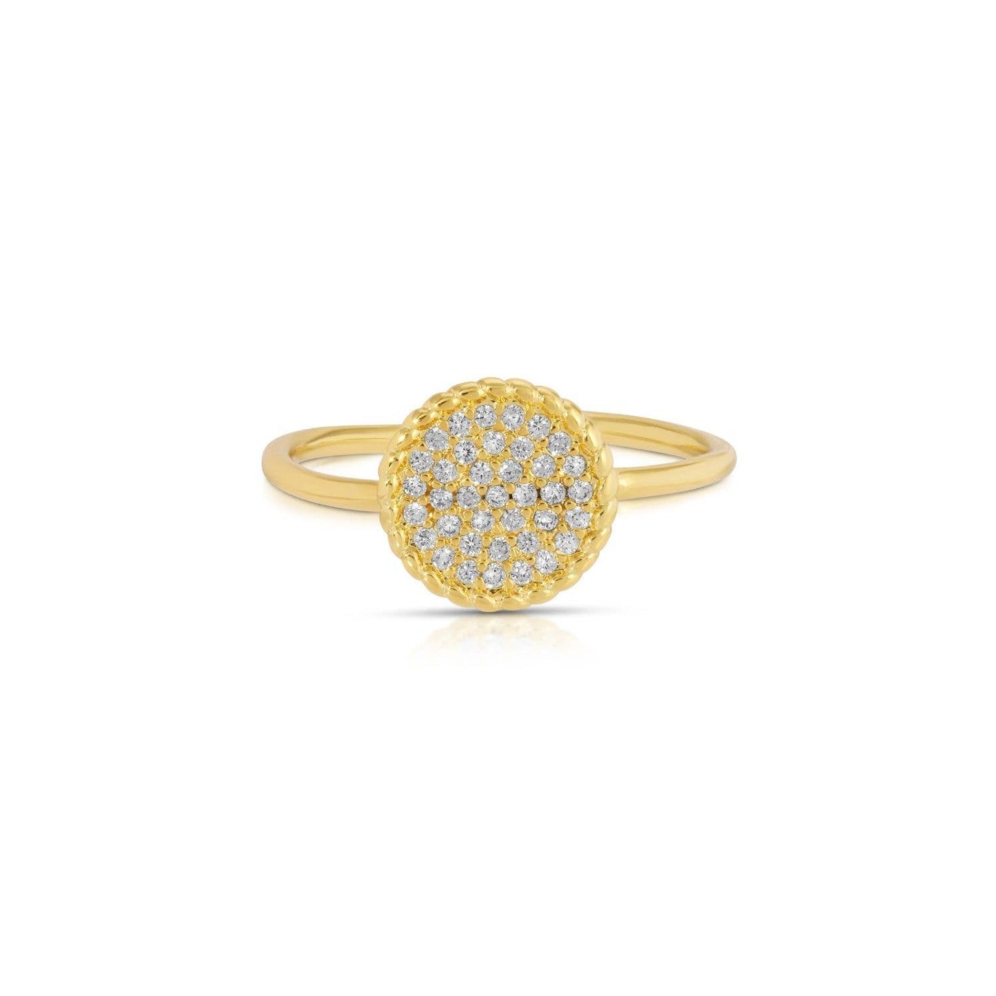 Splendid Iris - Pavé Circle Delicate Adjustable Ring