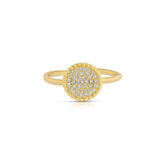 Splendid Iris - Pavé Circle Delicate Adjustable Ring