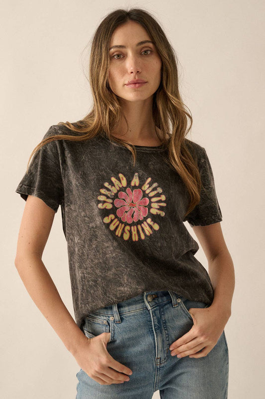 Spread A Little Sunshine Vintage-Wash Graphic Tee