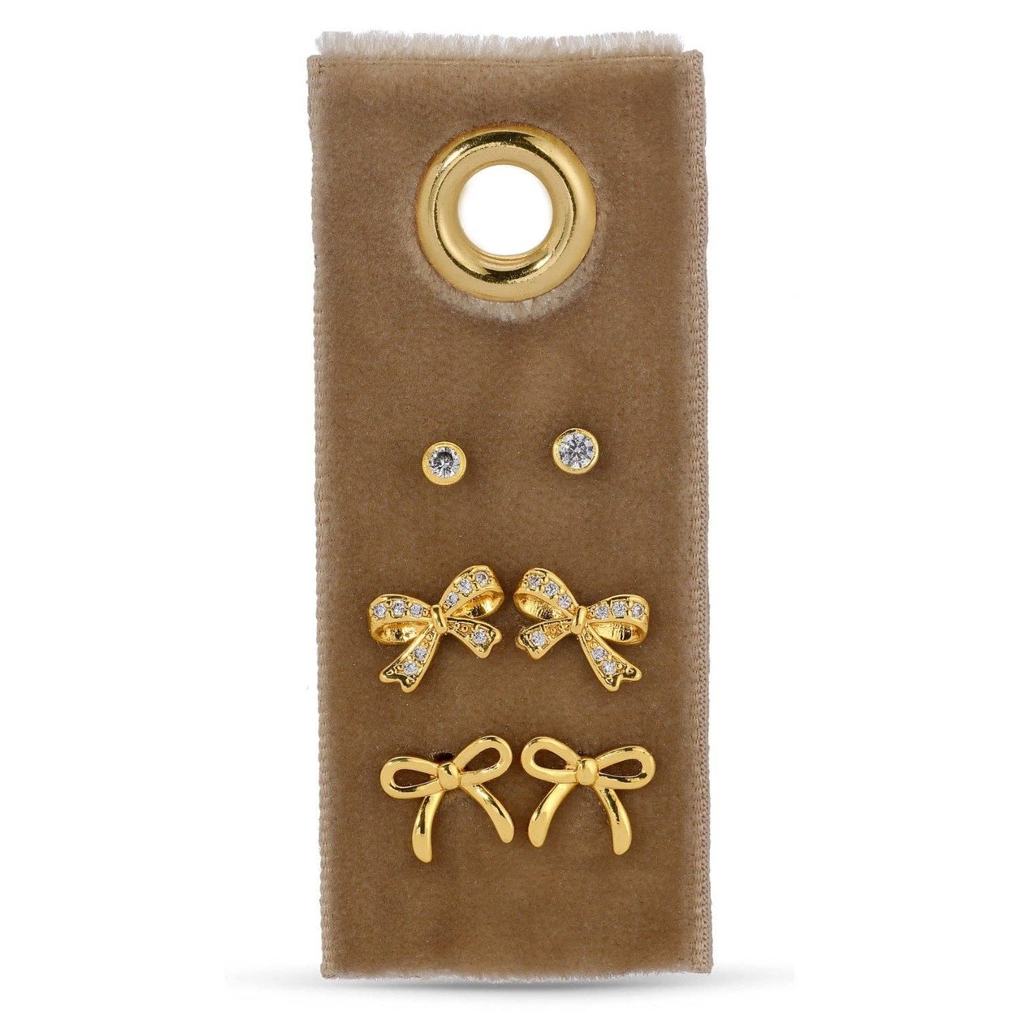 Bow Velvet Stud Set
