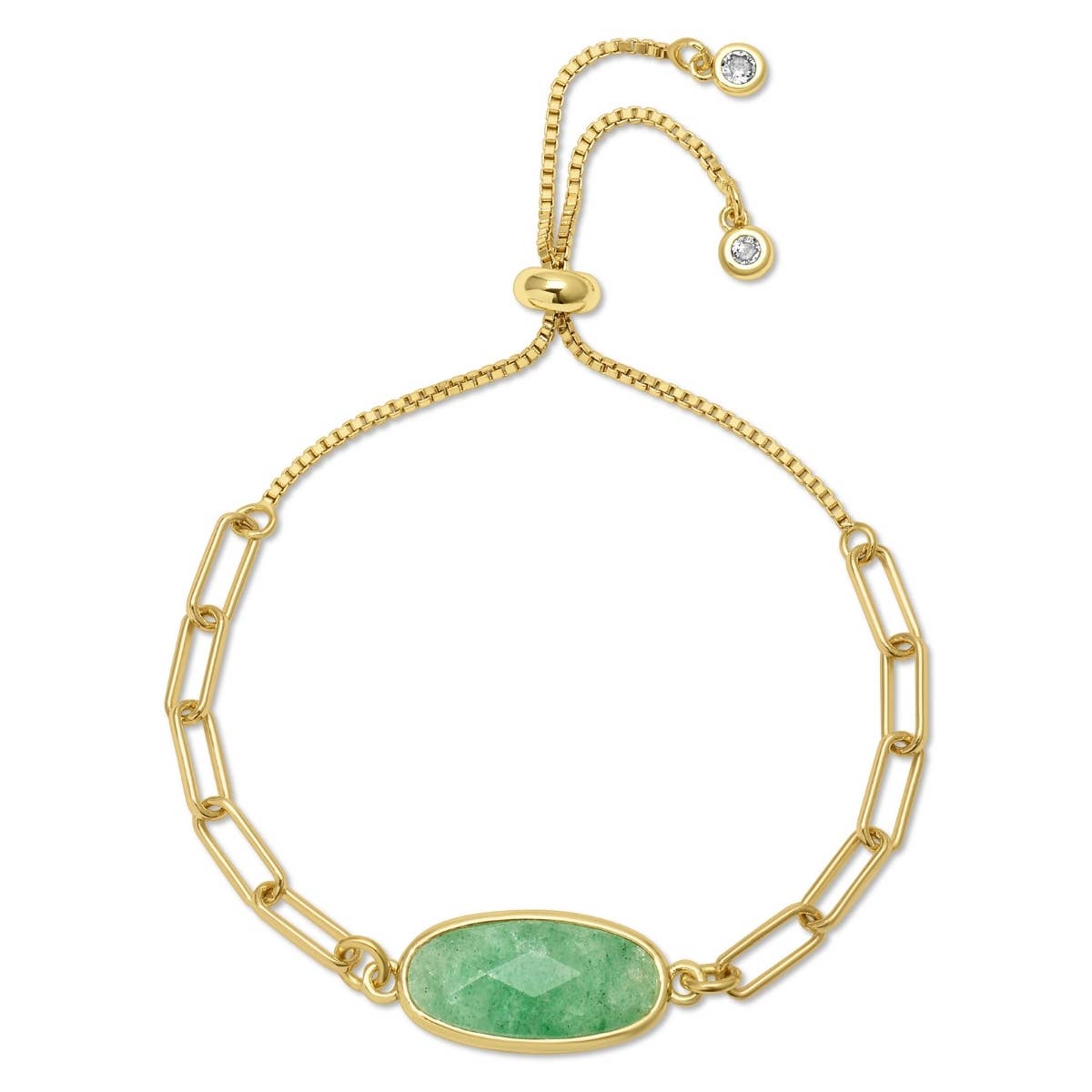 Splendid Iris - Oval Stone Pulley Bracelet: White