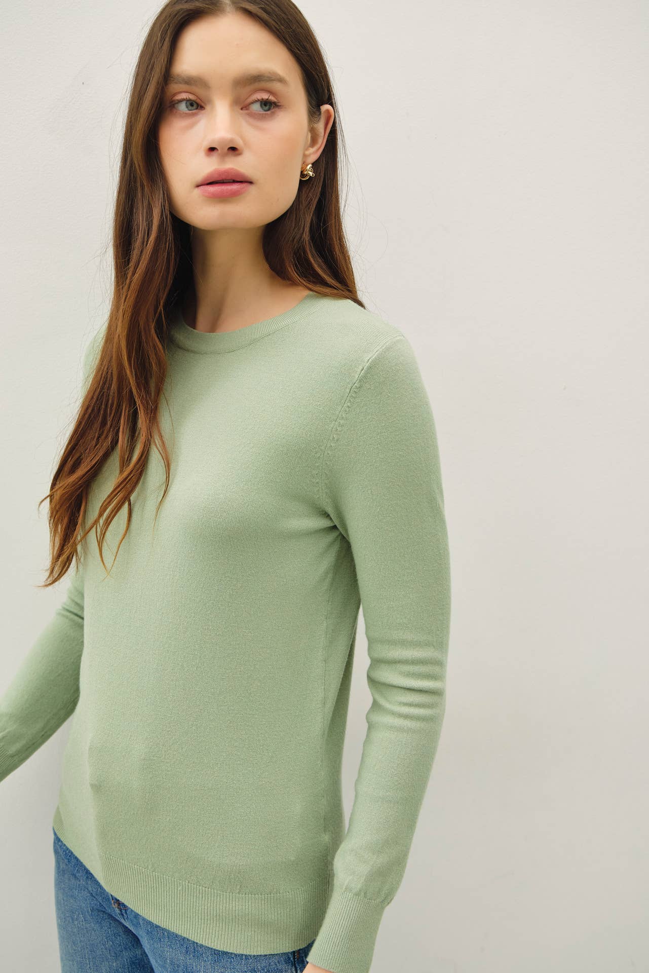 Be Cool - NEW COLOR-VISCOSE CREW NECK SOFT KNIT SWEATER : Ivory / L