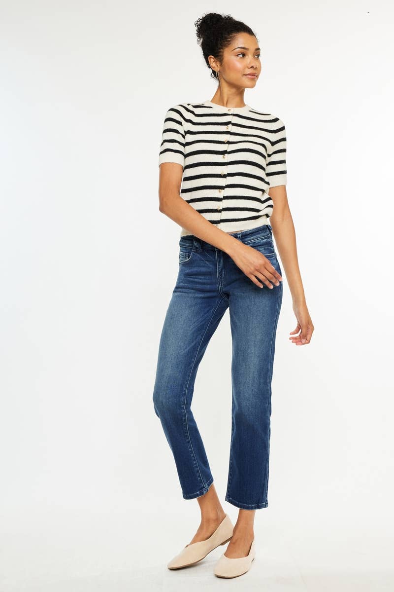 Mid Rise Slim Straight Fit Jeans
