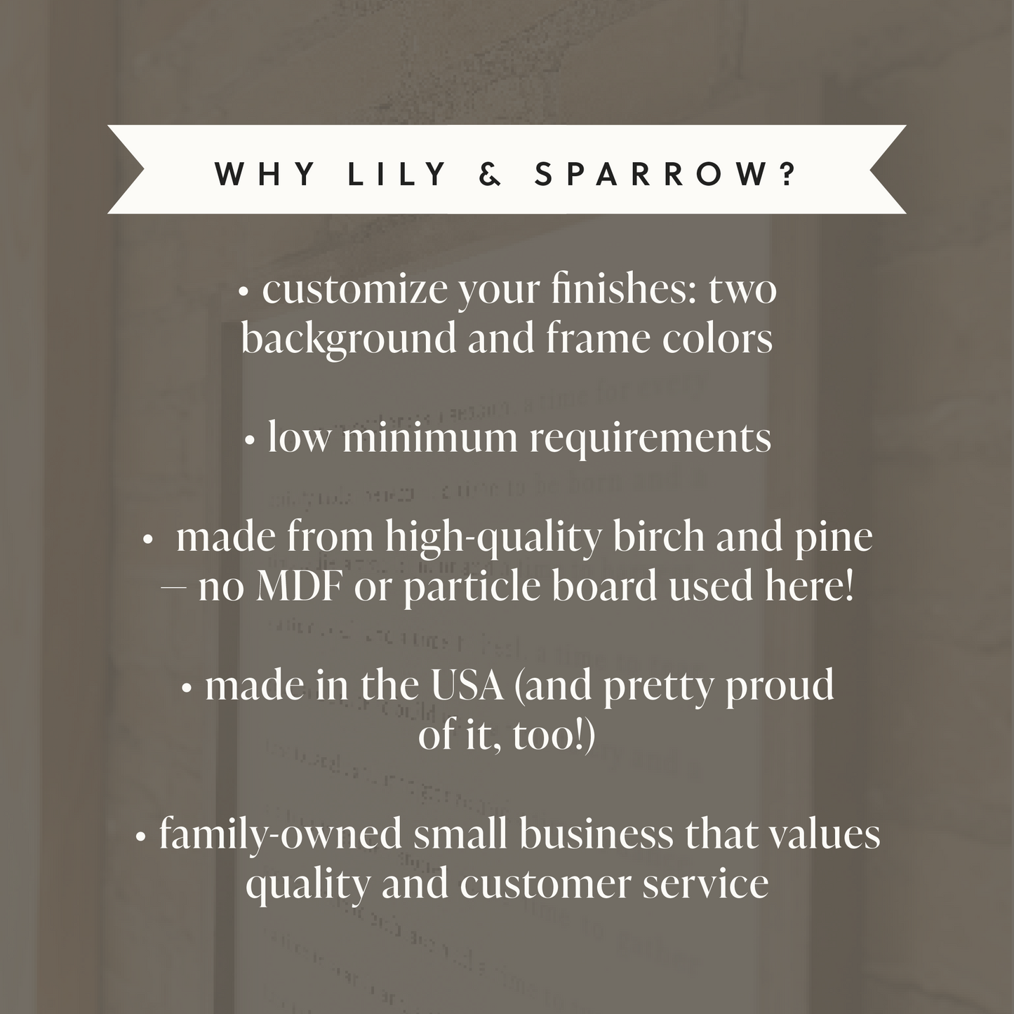 Lily and Sparrow - As the Years Pass | Wall Art: Black / Light Oak / 17x25"