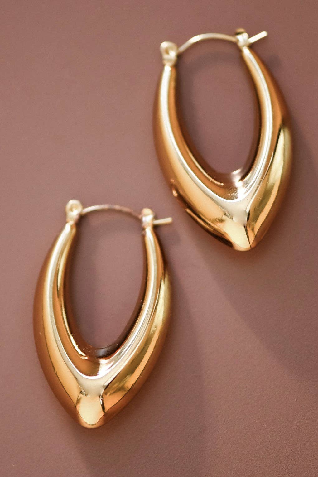 18K Gold Plated Waterproof Stainless Steel Hoop Earrings
