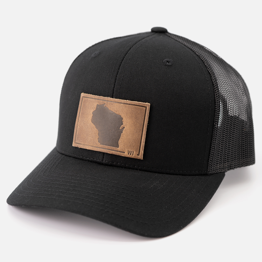 Wisconsin Silhouette Trucker Hat: Black