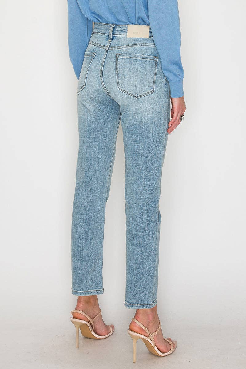 High Rise Slim Straight Leg Jeans