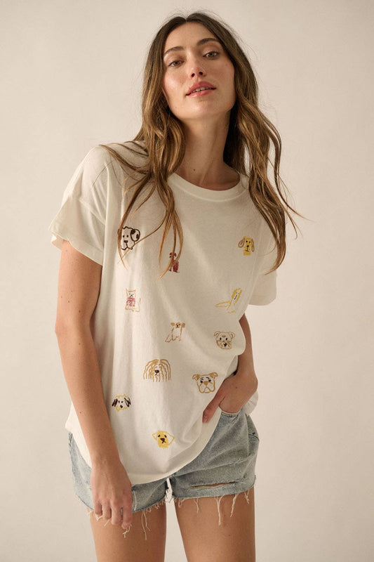 Doodle Dogs Vintage-Wash Graphic Tee