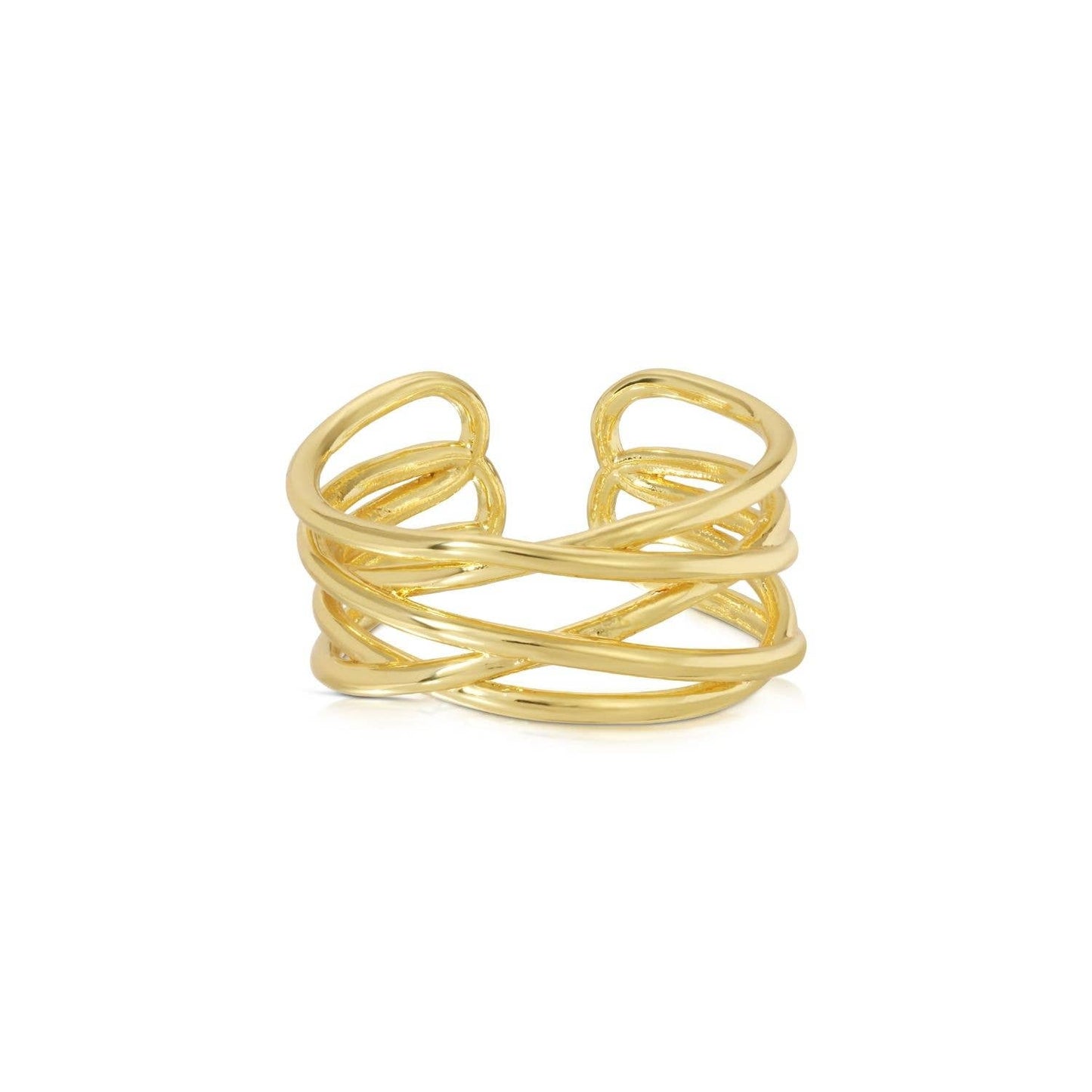 Splendid Iris - Multi Layer Adjustable Ring: Gold