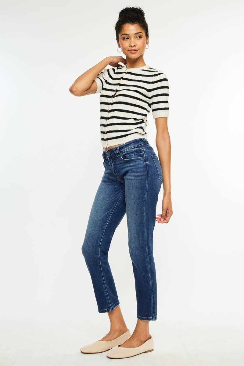 Mid Rise Slim Straight Fit Jeans