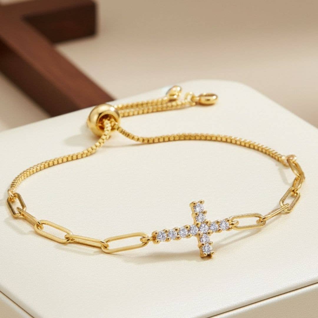 Splendid Iris - Cross Pulley Bracelet: Gold