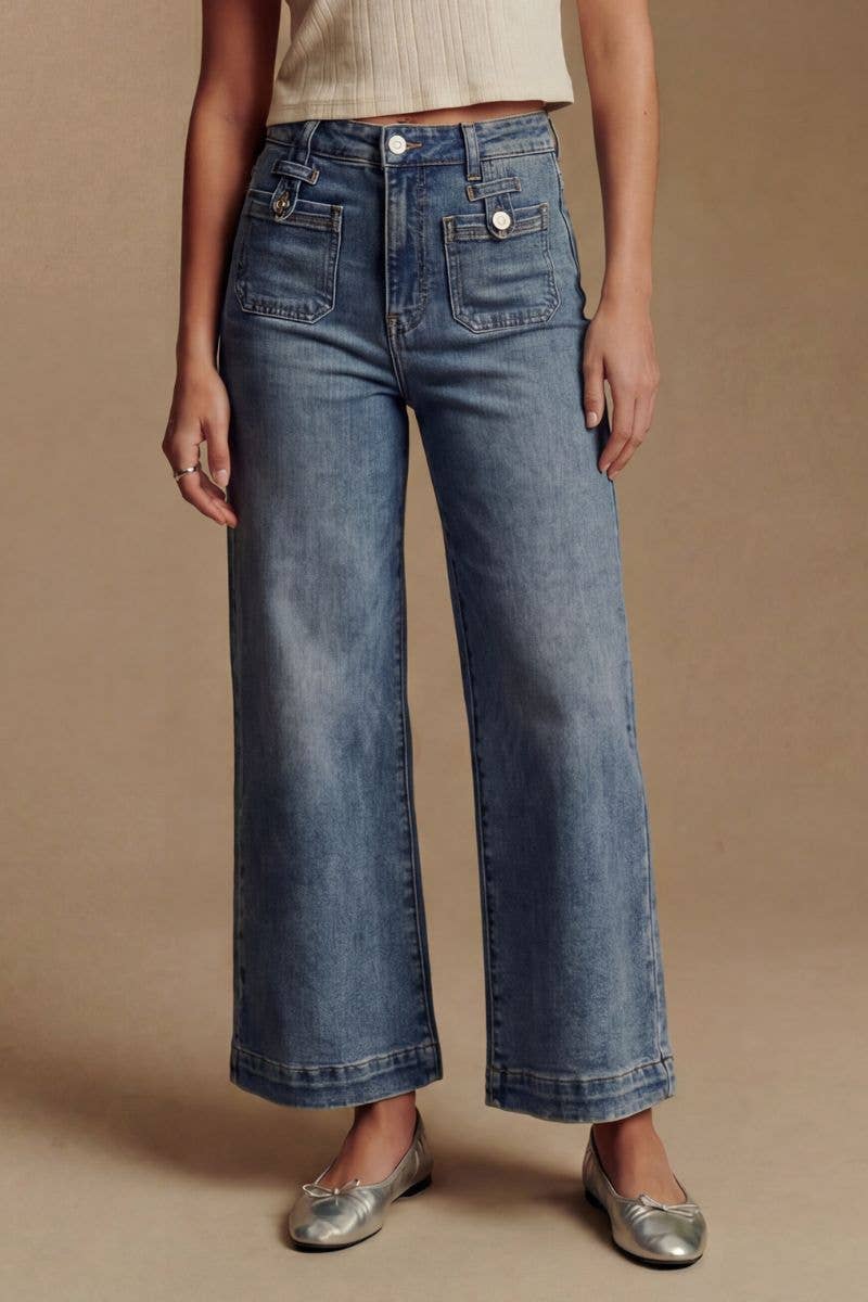 ARTEMIS VINTAGE - TUMMY CONTROL HIGH RISE CROP PALAZZO JEAN