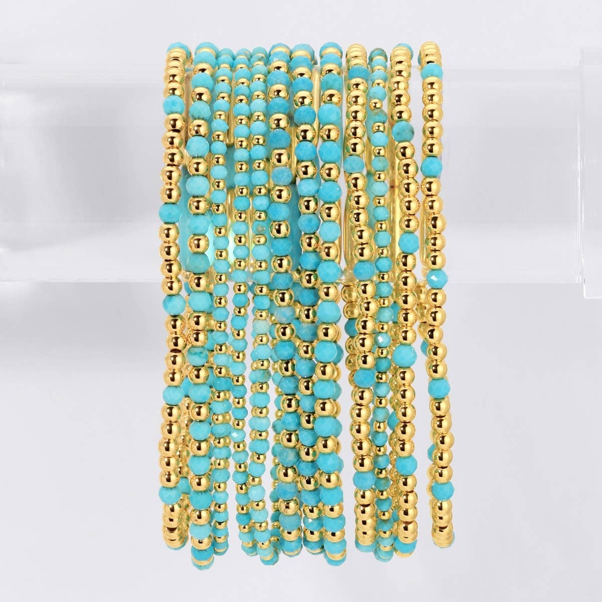 Splendid Iris - Assorted Turquoise Stretch Beaded Bracelets