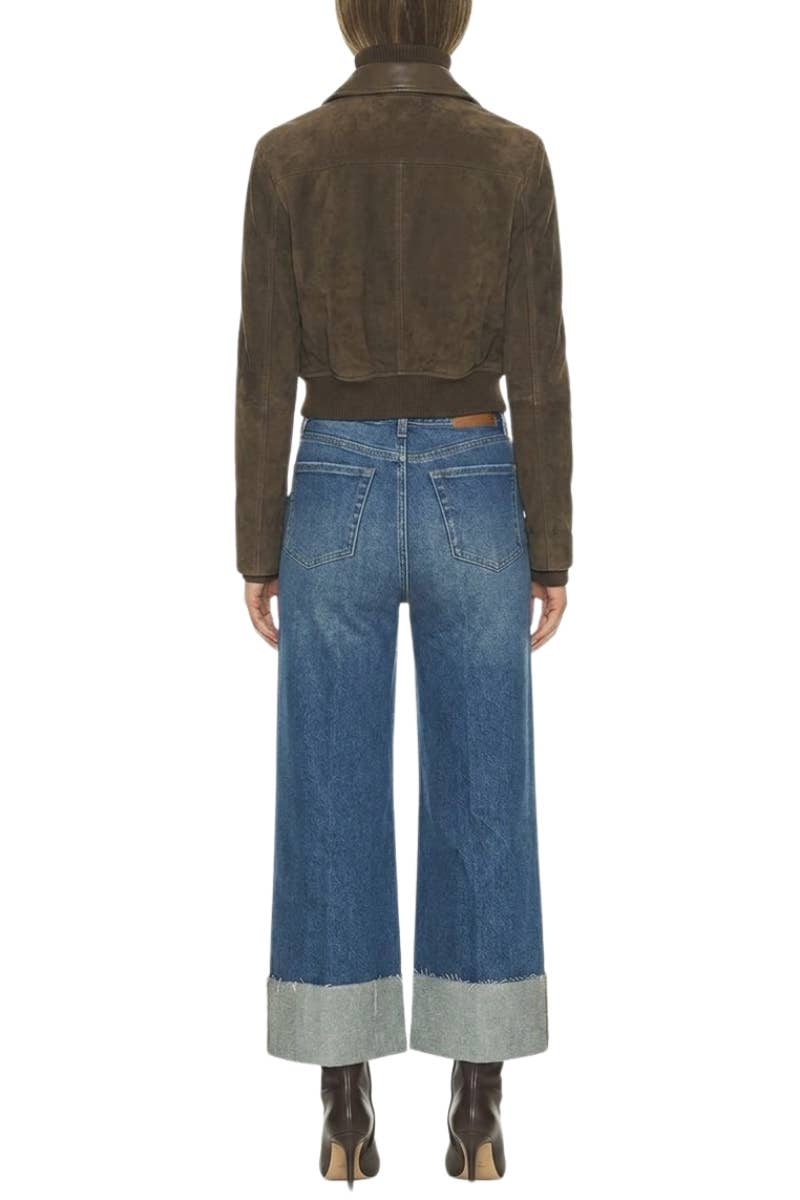 INSEAM TRANSFORM HIGH RISE TUMMY CONTROL A-WIDE JEANS: Dark wash