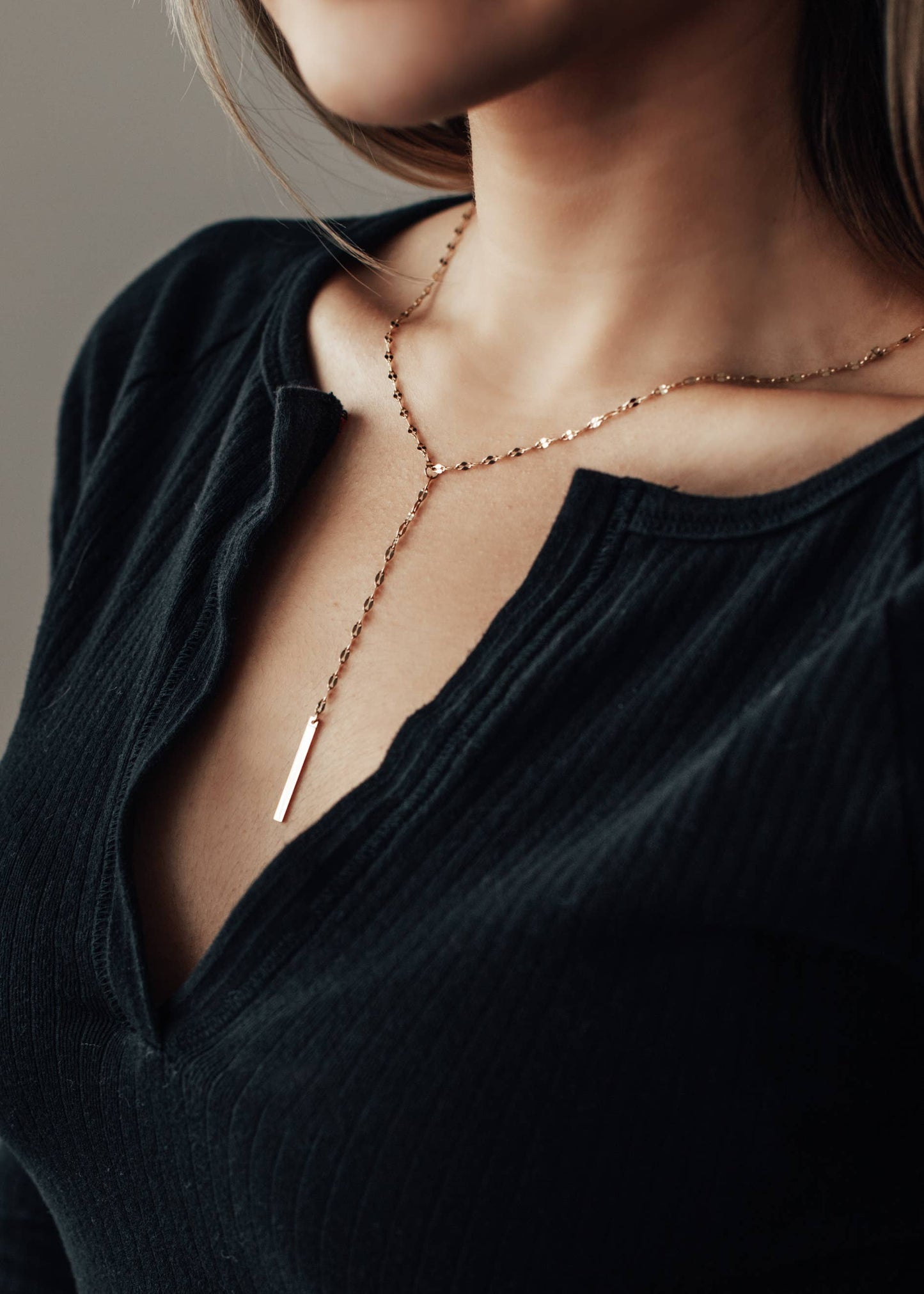 Gold Lariat Necklace