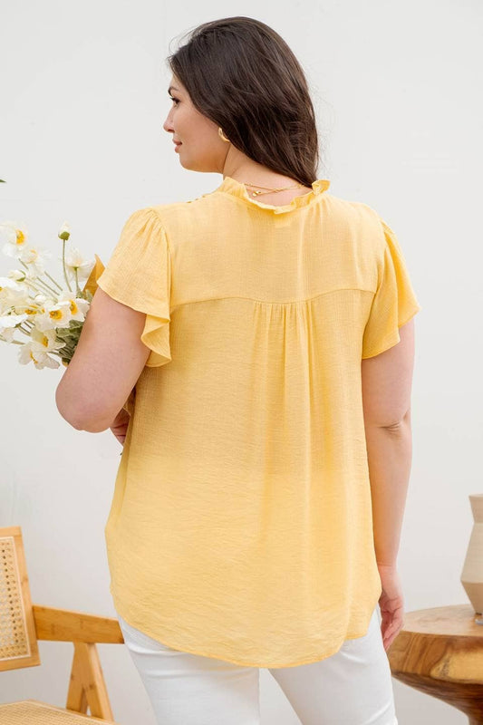 Sunshine Yellow Lace Top