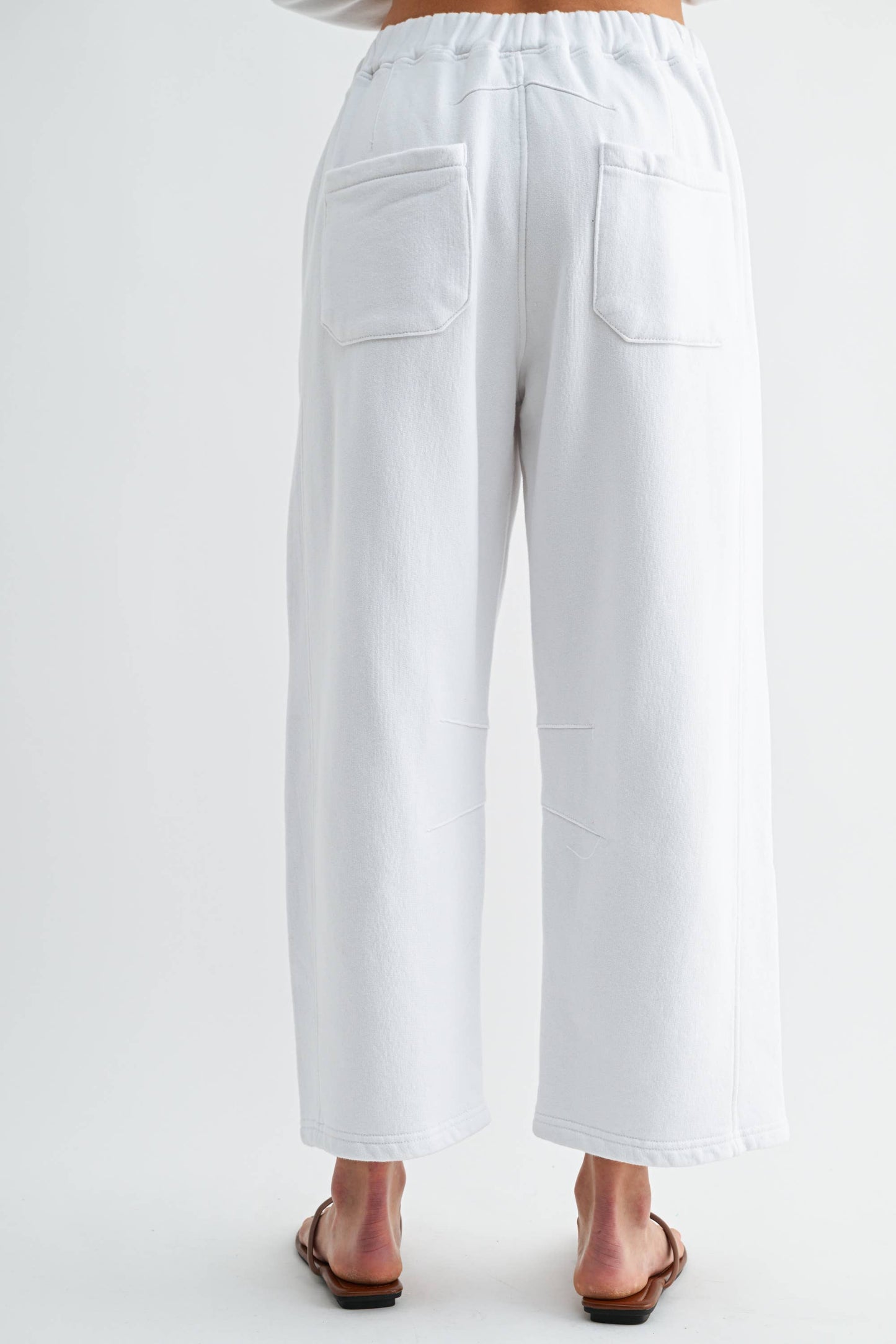 Malibu Air Cotton Barrel Lounge Pants: White