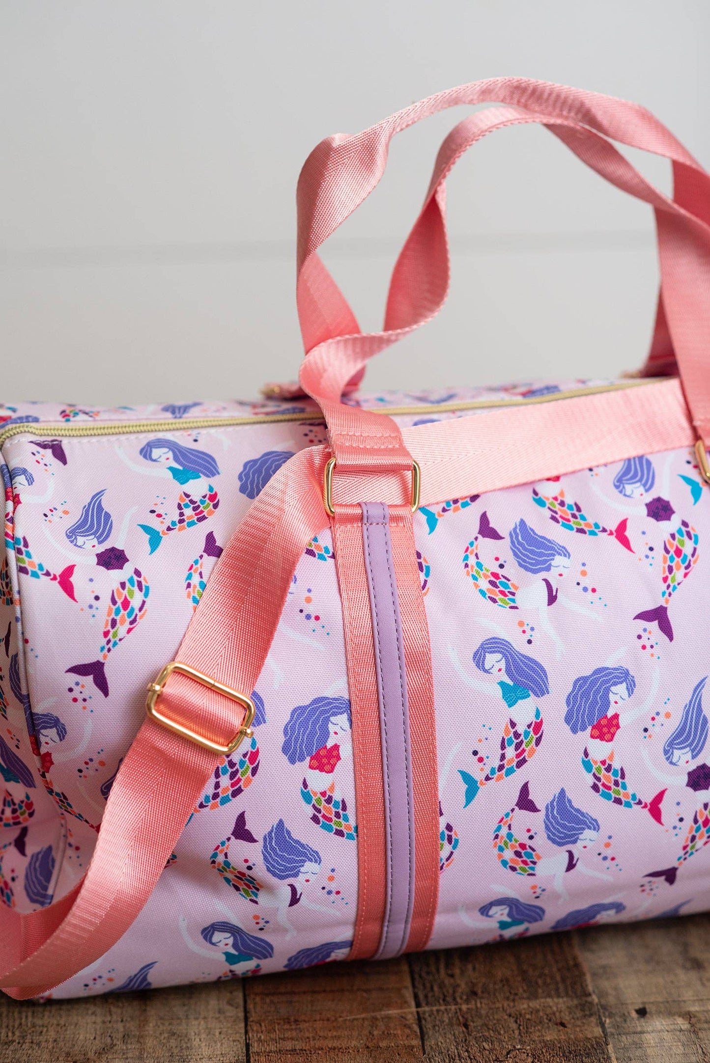 Kids Pink & Purple Mermaid Weekender Travel Bag