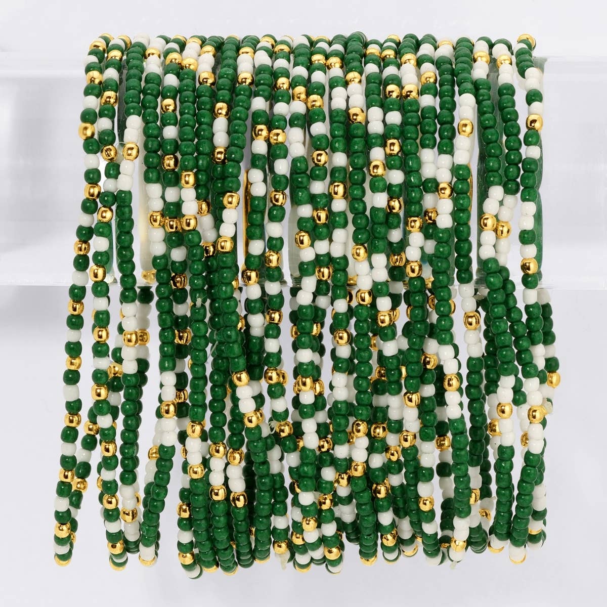 Splendid Iris - Stretch Seed Bead GAME DAY Bracelets: Black/Orange